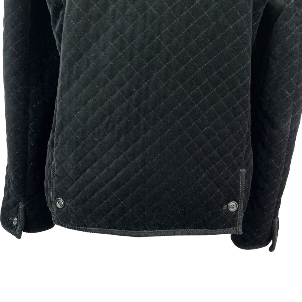 Chaps Women's Quilted Jacket Large Black Diamond‑Quilt Button Front Coat - Picture 7 of 12